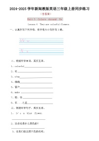 小学英语闽教版（2024）三年级上册Unit 3 Colors Around UsLessons 4 They are colorful flowers课时作业