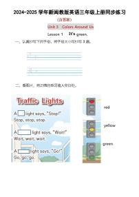 小学英语闽教版（2024）三年级上册Lessons 1 It's green课后复习题