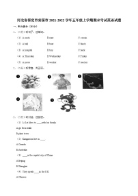 河北省保定市安国市2021-2022学年五年级上学期期末考试英语试题（含答案）