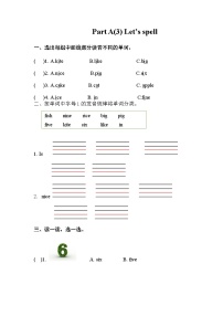 人教版 (PEP)四年级上册Unit 2 My schoolbag Part A同步练习题