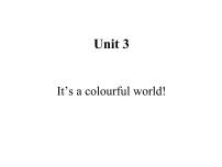 英语三年级上册（2024）Unit 3 lt's a colourful world!教课课件ppt