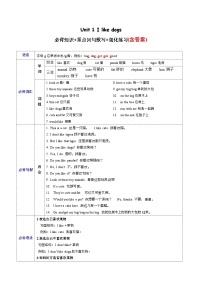 Unit 1 必备知识（复习讲义）-2023-2024学年四年级英语上册单元速记·巧练（译林版三起）