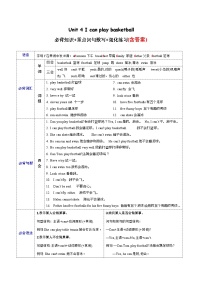 Unit 4 必备知识（复习讲义）-2023-2024学年四年级英语上册单元速记·巧练（译林版三起）