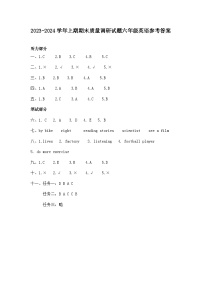 河南省济源市2023-2024学年六年级上学期期末英语试题