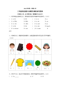 期中（试题）-2024-2025学年教科版（2024）英语三年级上册