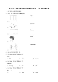 河南省漯河市舞阳县2022-2023学年三年级（上）月考英语试卷