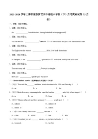 上海市浦东新区川中南校2023-2024学年六年级下学期月考英语试题