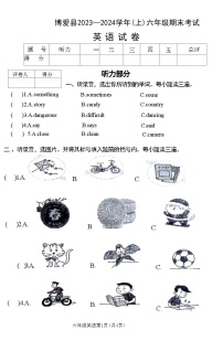 河南省焦作市博爱县2023-2024学年六年级上学期期末英语试题