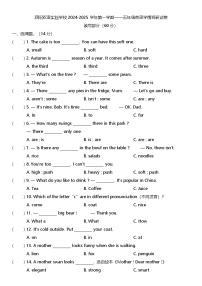 江苏省宿迁市泗阳县双语实验学校2024-2025学年五年级上学期月考英语试题