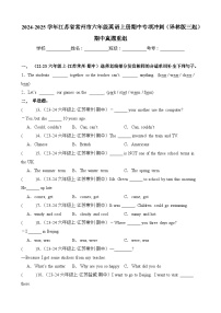 期中真题重组-2024-2025学年江苏省常州市六年级英语上册期中专项冲刺（译林版三起）