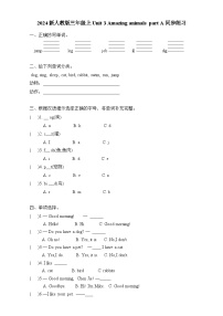 小学英语人教版PEP（2024）三年级上册（2024）Part A优秀课后练习题