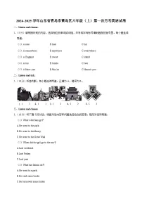 山东省青岛市黄岛区2024-2025学年六年级上学期第一次月考英语试卷