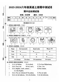 河北省石家庄市长安区多校2023-2024学年六年级上学期期中英语试题