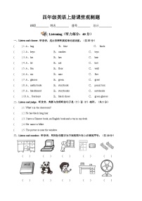 广东省韶关地区2024-2025学年四年级上学期英语期中试题