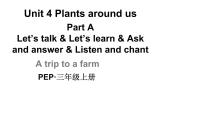 小学英语人教版PEP（2024）三年级上册（2024）Unit4 Plants around us教学课件ppt