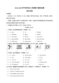 2024-2025学年四年级上学期英语期中模拟试卷（译林版）（含听力及答案解析）