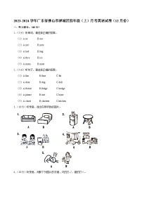 广东省佛山市禅城区2023-2024学年四年级上学期月考英语试卷（12月份）