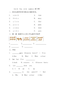 小学英语外研版（三起）2024三年级上册（2024）Unit 4 Fun with numbers习题