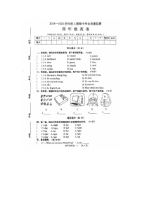 河南省信阳市息县2024-2025学年四年级上学期期中英语试题