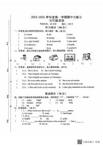 海南省陵水黎族自治县2024-2025学年五年级上学期期中英语试题