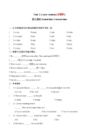 小学英语牛津译林版五年级上册Unit 2 A new student达标测试