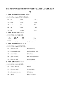 河南省安阳市林州市长安路小学2022-2023学年三年级上学期期中英语试卷