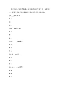 湘少版(三起)英语三年级下册期末词汇、句子试题（含答案）