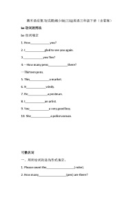 湘少版(三起)英语三年级下册期末语法复习试题（含答案）