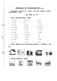 江苏省淮安市洪泽区三河小学等四校联考2024-2025学年六年级上学期11月期中英语试题