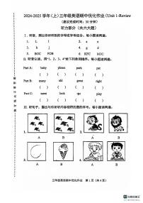 福建省漳州市漳浦区2024-2025三年级上学期期中英语试题