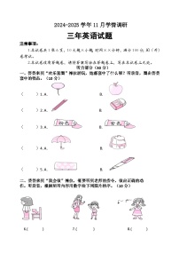 河南省洛阳市洛宁县2024-2025学年三年级上学期11月期中英语试题