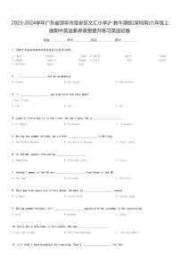 2023-2024学年广东省深圳市宝安区文汇小学沪教牛津版(深圳用)六年级上册期中英语素养课堂提升练习英语试卷(含解析)