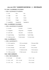 广东省深圳市宝安区2024-2025学年四年级上学期期中英语试卷