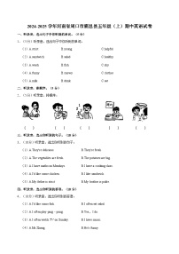 河南省周口市鹿邑县2024-2025学年五年级上学期期中英语试卷