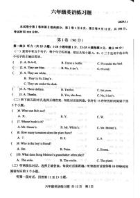 山东省泰安市岱岳区2024_2025学年六年级上学期英语期中考试试题