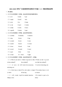 2022-2023学年广东省深圳市龙岗区六年级上学期期末英语试卷