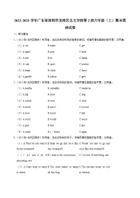 2022-2023学年广东省深圳市龙岗区弘文学校等2校六年级上学期期末英语试卷