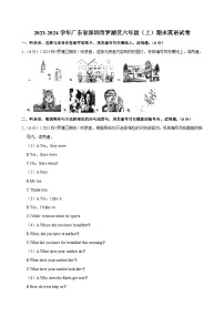 2023-2024学年广东省深圳市罗湖区六年级上学期期末英语试卷