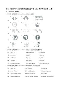 2021-2022学年广东省深圳市龙华区五年级（上）期末英语试卷（A卷）