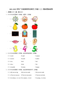 2021-2022学年广东省深圳市龙华区三年级（上）期末英语试卷