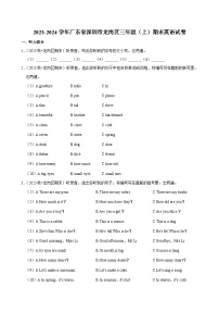 2023-2024学年广东省深圳市龙岗区三年级（上）期末英语试卷