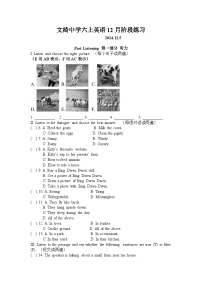 上海市文绮中学2024-2025学年六年级上学期12月月考英语试卷