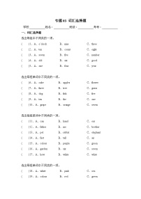 专题03 词汇选择题-2024-2025学年三年级英语上学期期末备考易错题专项训练（人教PEP版·2024秋）