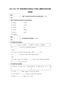 2020-2021学年广东省深圳市龙岗区六年级上册期末英语试卷及答案