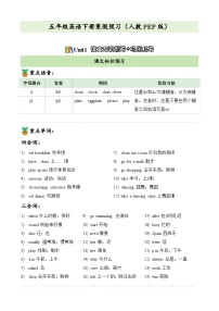 【寒假衔接讲义】人教版PEP（2024） 小学英语 五年级下册  寒假复习知识讲义   Unit1课文知识预习+巩固练习（教师版+学生版）