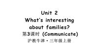 小学英语沪教牛津版(六三制一起)(2024)三年级上册（2024）Unit 2 What's interesting about families?教学课件ppt