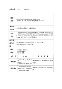 小学英语人教版PEP（2024）四年级下册Unit 3 Weather Part A表格教案