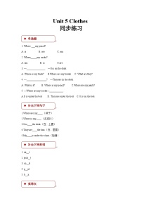 小学英语粤人版(儿童英语&先锋&开心)开心学英语三年级下册Unit 5.Clothes优秀习题