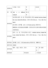 小学英语辽师大版（三起）（2024）六年级下册Unit 4 A different weekend优秀第一课时表格教案设计