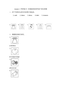 小学英语Lesson 2 What colour are the trousers?精品同步练习题